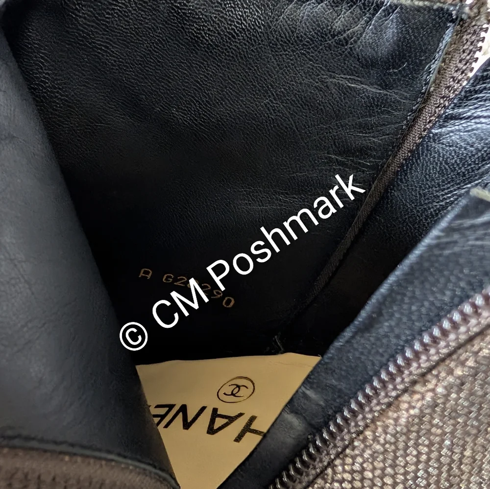 Chanel Gold and Black Metallic Ankle Boots - Size 37 EUC